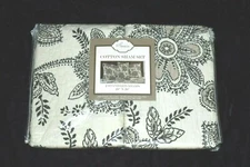 Seneca 2 Standard Pillow Shams Set 100% Cotton Beige Black NEW