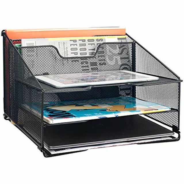 Office Desk File Holder Desktop Metal Mesh Letter Sorter Document