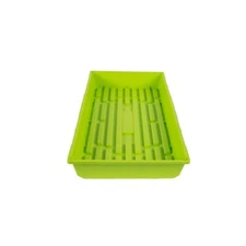 SUNPACK 10” x 20” Mega Plastic Seed Starting Tray, Lime Green, 2.5”