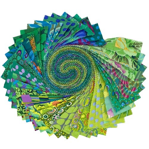 KAFFE FASSETT Free Spirit CLASSICS PLUS grüne GELEE ROLLE 40 Streifen Quilt Stoff - Bild 2 von 7