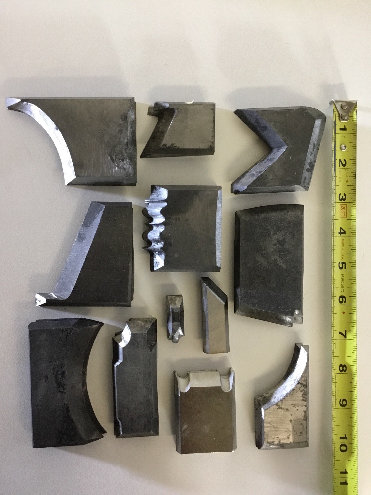 Lot 7. Vintage Antique Moulding Knives. 12 Sets Knives Shaper Profiles