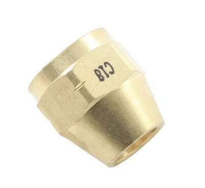 Brass Flare 3/8'' Nut Tube Fitting - Water Oil Gas line copper Thread A-161