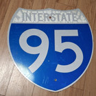Retired I-95 Interstate Highway Metal Shield Road Sign 24" X 24"
