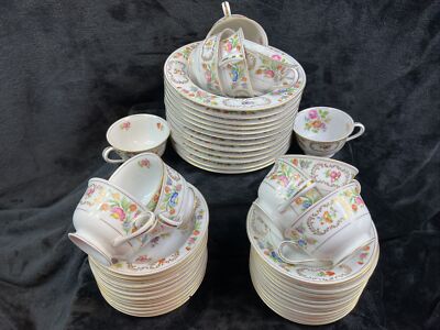 Vintage Set of Rose China From Japan~~12 Settings/7 Pieces~~84 Pcs