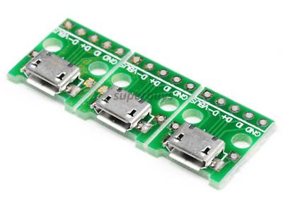 3pcs Female USB Micro B to DIP 2.54mm Adaptor Converter PCB Board For Arduino