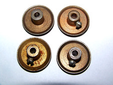 Gilbert Erector Set Part P7 - 7/8" Brass Plated Pulley 3/8" Hub Lot of 4