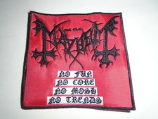 MAYHEM NO FUN NO CORE NO MOSH EMBROIDERED PATCH