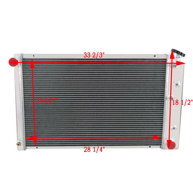 3 Row Aluminum Radiator for 1973-1986 Chevy/GMC C/K C10 C20 C30 Pickup Suburban Foto 3 de 4