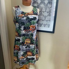 Vintage Hawaii Motorcycle aloha cafe sheath dress Vacation party festival