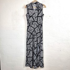 W LANE Womens Maxi Dress Size XS Black/White Stripe Stretch Knit Sleeveless