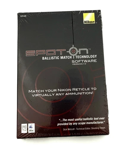 Nikon Spot On Ballistic Match Technology Software for PC & Mac Version 1.0 New
