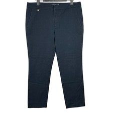 LAUREN Ralph Lauren Stretch Cotton Blend Ankle Pants Navy Blue Size 10