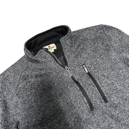 Woolrich Mens Size Medium Sweater Fleece Quarter Zip Jacket Gray