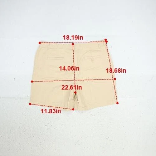 LRL Lauren Ralph Lauren Womens Khaki Tan Flat Front Casual Cotton Shorts Size 14 - Image 4 of 4