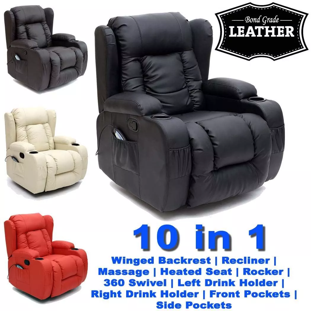Rocker recliner heat massage chair deals