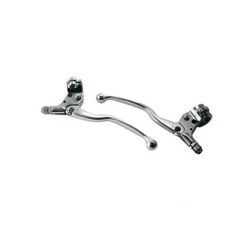 Levier frein cyclo Tun'r long en aluminium chrome pour cyclomoteur