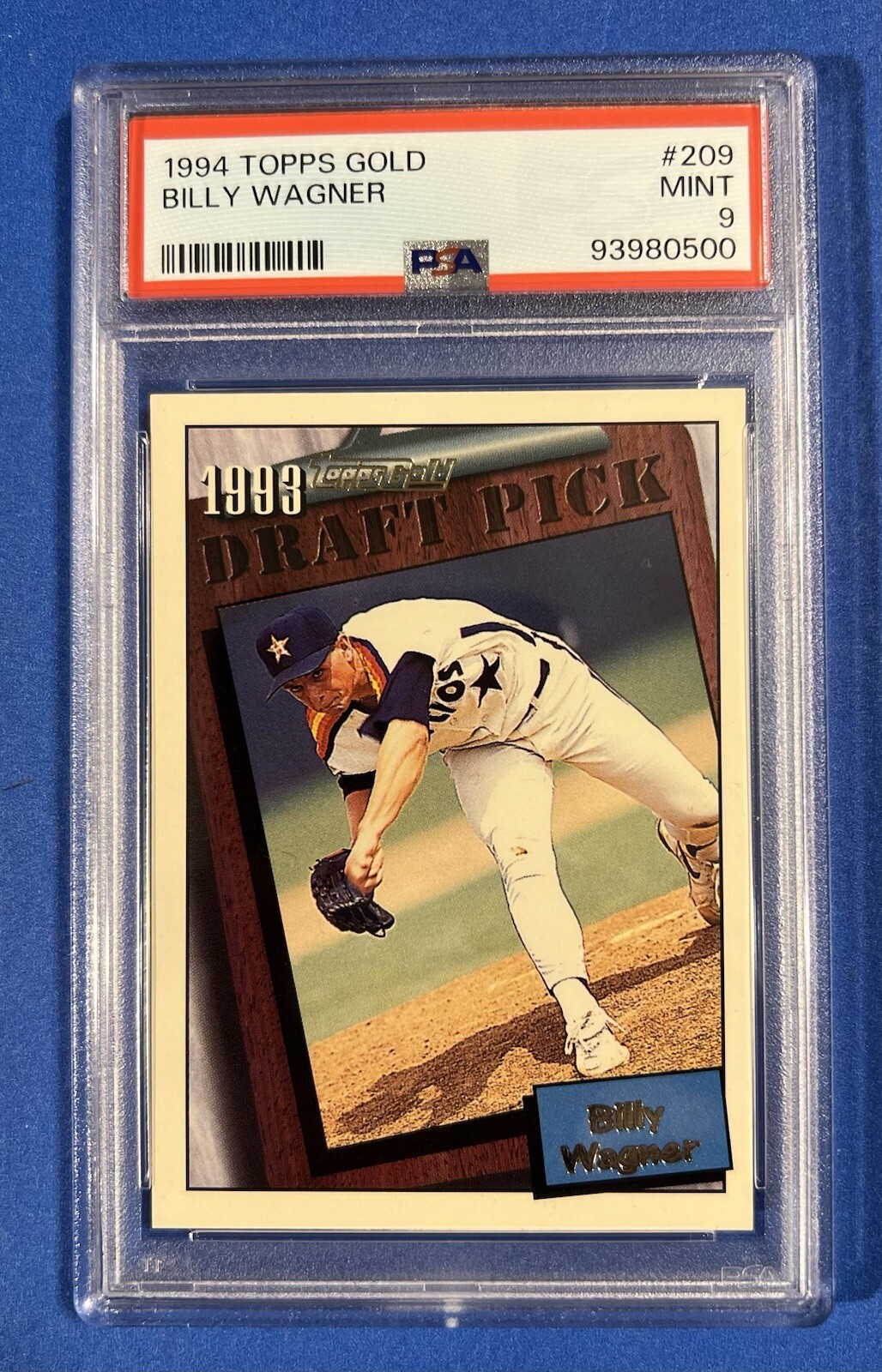 1994 TOPPS GOLD DRAFT PICKS ROOKIE CARD #209 BILLY WAGNER GRADED SP PSA 9 MINT