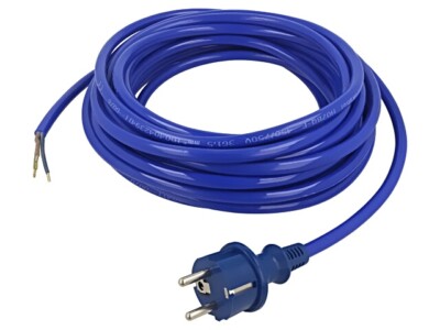 W-99746 cable CEE 7/7 (E/F) male, cable PUR 10m blue 3x1.5mm² 16A PLASTROL