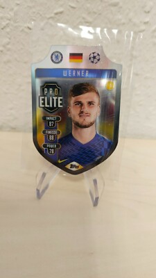Topps Champions League 2021-2022 Timo Werner Chrome Pro Elite Shield Chelsea FC
