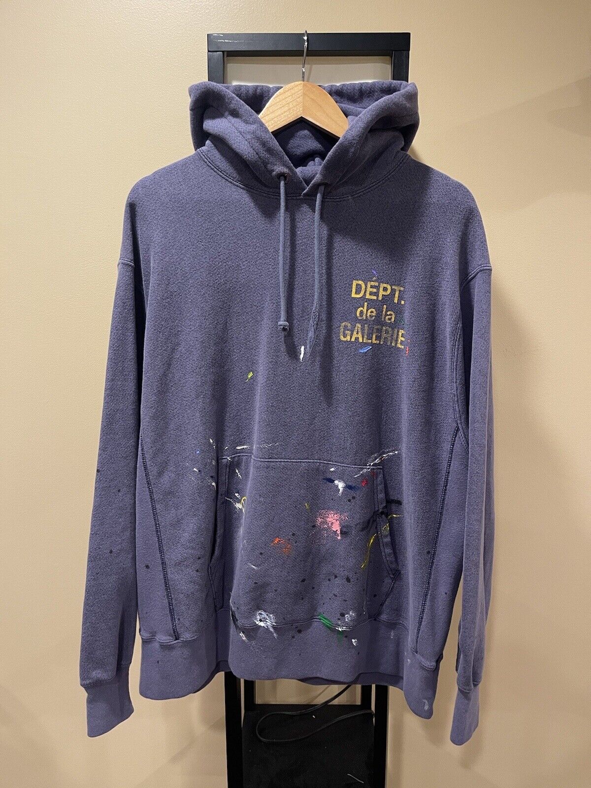 Gallery Dept OG Navy Painted Hoodie French Logo