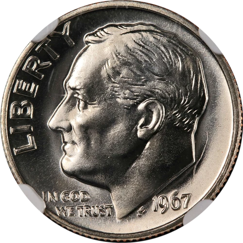 1967 SMS Roosevelt Dime NGC MS69 Superb Eye Appeal Strong Strike