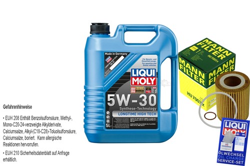 INSPEKTIONSKIT FILTER LIQUI MOLY ÖL 5L 5W-30 Für BMW 1er F20