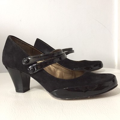 Clarks Womens Black Patent Suede Mary Jane Style Court Shoes Uk Size 5.5 | eBay