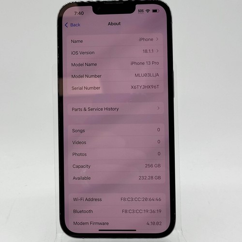 Broken Unlocked Apple iPhone 13 Pro 256GB 18.1.1 MLU03LL/A Read - Afbeelding 3 van 13