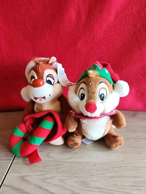 DISNEY STORE Chip And Dale Christmas Plush