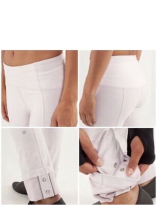 Lululemon Size 6 Pedal power tight leggings blush pink snaps