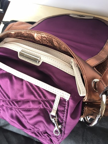 Bolso de cuero B. Makowsky cobre oro rosa pequeño - Imagen 5 de 12