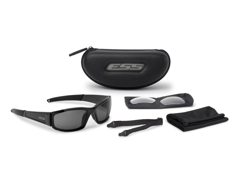 ESS CDI 射击眼镜黑色镜框带烟灰色透明镜片 740-0296 — 第 3/3 张图片