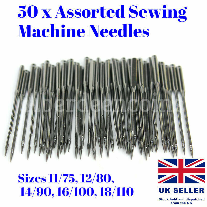 50 Universal Home Sewing Machine Needles Craft Tool Brother Janome