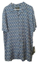 Shaquille O  Neal Shirt NEW Size XLT Blue Black White Short Sleeve Button Front