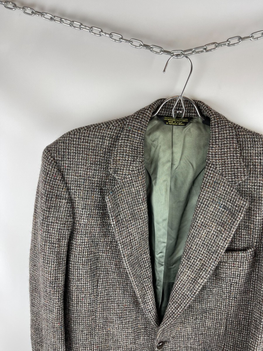 Harris tweed vintage Scottish wool made in USA blazer jacket