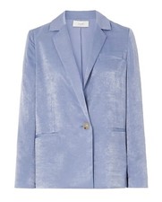 Vince Blue Hammered Satin Blazer Relaxed Fit Size 4 Tags On