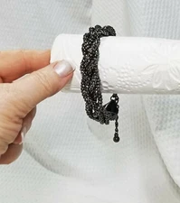 Boho Chic Unisex Braided Gunmetal Bead Bracelet