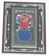 2013 Topps Gypsy Queen BLACK Framed Mini Relics #MMR - Mitch Moreland 5/10