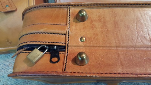 Ferrari 308 328 Schedoni Tan Leather Luggage Set with Key FOB/Pouch No Res! - Bild 12 von 12