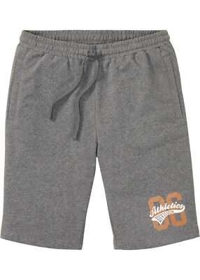 Sweat-Bermuda Gr. 56/58 (XL) Grau Meliert Bedruckt Herren Shorts Kurz-Hose Neu