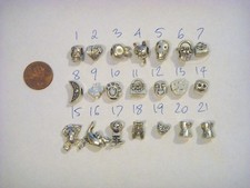 21 DIFFERENT SINGLE TIBETAN SLIVER BEADS FOR BRACELETS OR PENDANTS