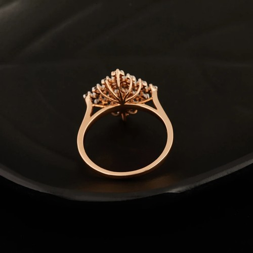 0.67CT Round Cut Lab Grown Diamond Women's Engagement Ring Solid 14k Rose Gold - Picture 4 of 5