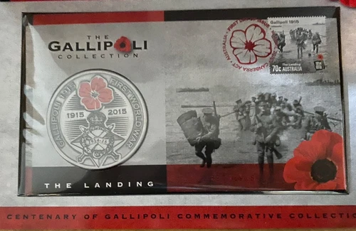 AUSTRALIAN COVER: 2015 THE GALLIPOLI COLLECTION - THE LANDING MEDALLION #LF303