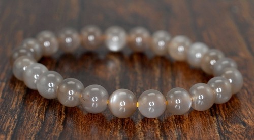 8MM GREY MOONSTONE GEMSTONE GRADE A ROUND 8MM LOOSE BEADS 7inch - Picture 4 of 4