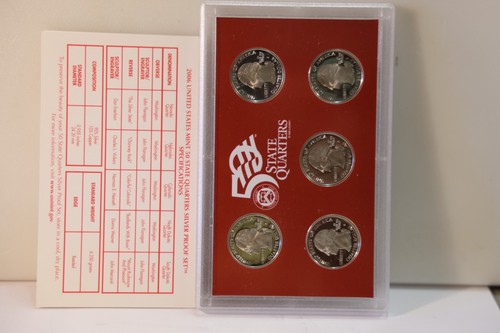 2006 United States Mint 50 State Quarters Silver Proof Set with Mint Box & COA - Picture 3 of 4