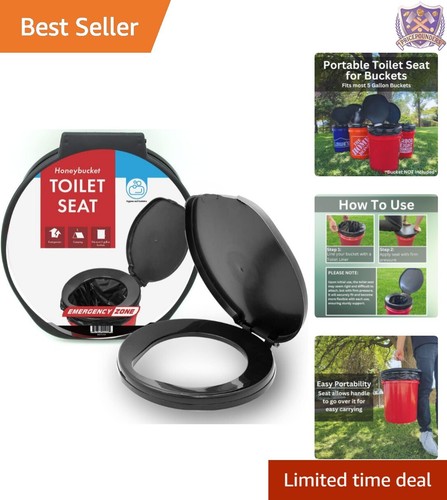 Versatile Bucket Toilet Seat | Easy-to-Clean & Lightweight for Camping Needs