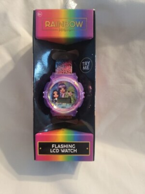 Kids Rainbow High Flashing LCD Watch