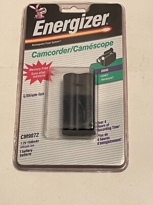 Energizer Lithium-Ion Rechargeable CM9072 Camcorder Battery 8mm Sony Handycam