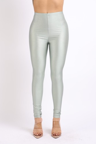 Glänzende Damen-Leggings Stretch Neonhose Tanz Rave Club Party Yoga Outfit - Bild 69 von 88