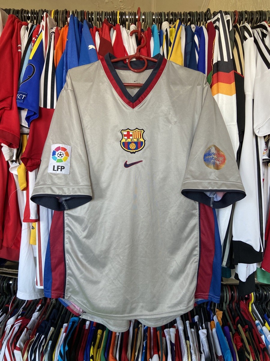 BARCELONA 1998 1999 2000 AWAY FOOTBALL SHIRT SOCCER JERSEY